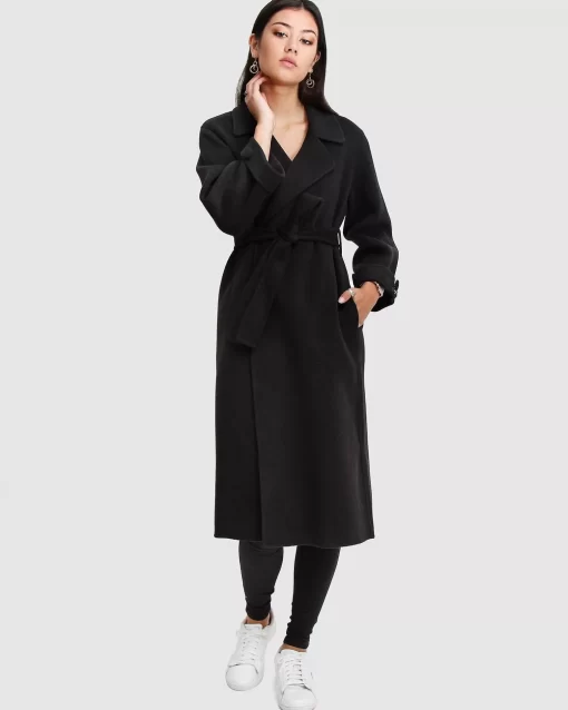 Belle & Bloom Stay Wild Oversized Wool Coat - Black Fashion