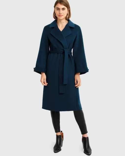 Belle & Bloom Stay Wild Oversized Wool Coat - Dark Teal Best