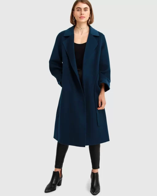 Belle & Bloom Stay Wild Oversized Wool Coat - Dark Teal Fashion