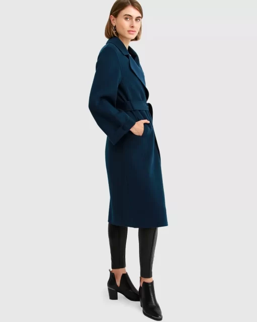 Belle & Bloom Stay Wild Oversized Wool Coat - Dark Teal Fashion