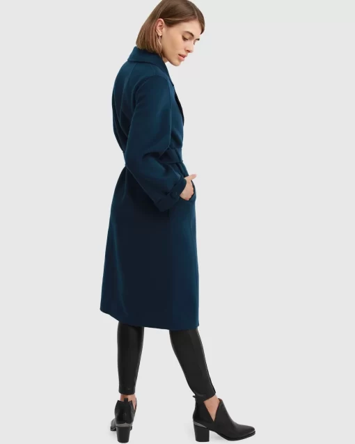 Belle & Bloom Stay Wild Oversized Wool Coat - Dark Teal Fashion