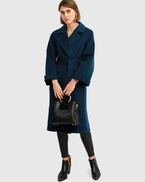 Belle & Bloom Stay Wild Oversized Wool Coat - Dark Teal Fashion