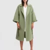 Belle & Bloom Stay Wild Oversized Wool Coat - Grass Discount