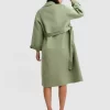 Belle & Bloom Stay Wild Oversized Wool Coat - Grass Discount