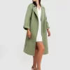 Belle & Bloom Stay Wild Oversized Wool Coat - Grass Discount