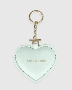 Belle & Bloom Stolen Heart Leather Keyring - Mint Flash Sale