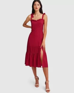 Belle & Bloom Summer Storm Midi Dress - Red Sale