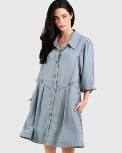 Belle & Bloom Supercut Denim Dress - Mid Denim Store