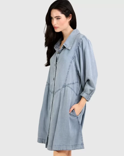 Belle & Bloom Supercut Denim Dress - Mid Denim Store