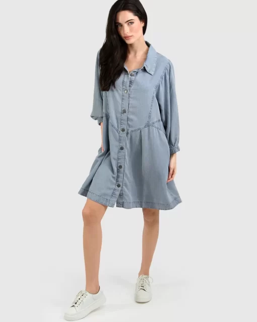 Belle & Bloom Supercut Denim Dress - Mid Denim Store