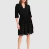 Belle & Bloom Sweet Talk Eyelet Mini Dress - Black Online