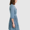 Belle & Bloom Sweet Talk Eyelet Mini Dress - Dusty Blue Outlet