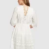 Belle & Bloom Sweet Talk Eyelet Mini Dress - White Outlet