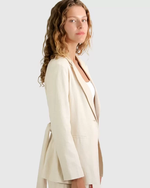 Belle & Bloom Synergy Wrap Blazer - Natural Clearance