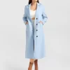 Belle & Bloom Tainted Love Longline Coat - Sky Blue Hot