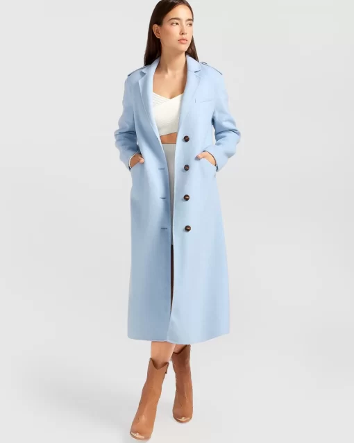 Belle & Bloom Tainted Love Longline Coat - Sky Blue Hot