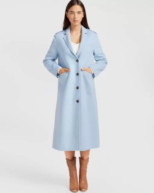 Belle & Bloom Tainted Love Longline Coat - Sky Blue Hot