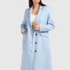 Belle & Bloom Tainted Love Longline Coat - Sky Blue Hot