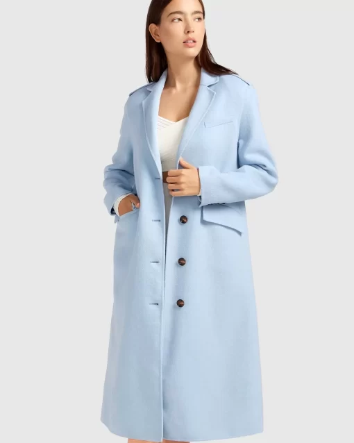 Belle & Bloom Tainted Love Longline Coat - Sky Blue Hot