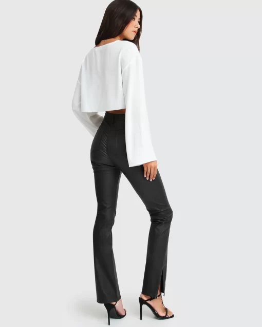 Belle & Bloom Take Me Out Pleather Pant - Black Outlet