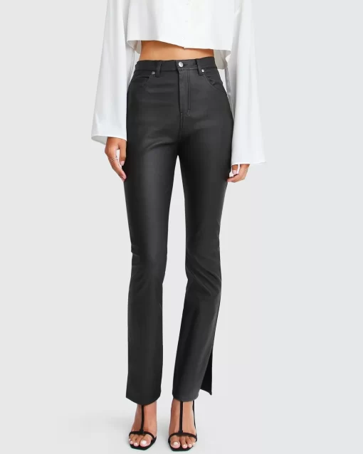 Belle & Bloom Take Me Out Pleather Pant - Black Outlet