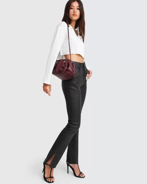 Belle & Bloom Take Me Out Pleather Pant - Black Outlet