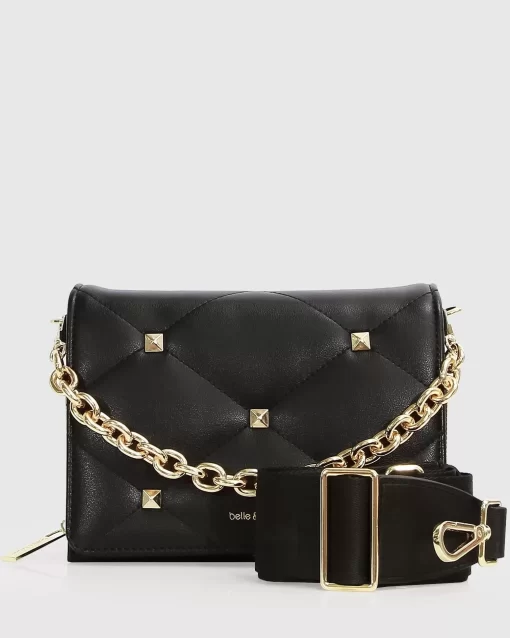 Belle & Bloom The Boulevard Quilted Crossbody Bag - Black Flash Sale