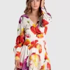 Belle & Bloom The Dancer Longsleeve Mini Wrap Dress - Wild Poppies Best Sale