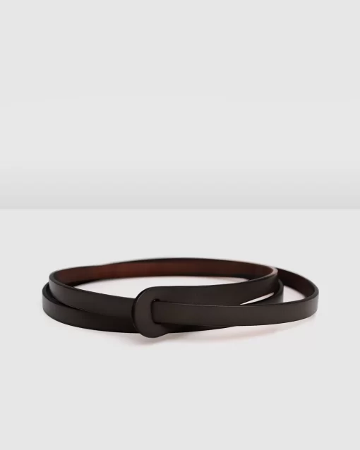 Belle & Bloom Tie The Knot Leather Belt - Espresso Cheap