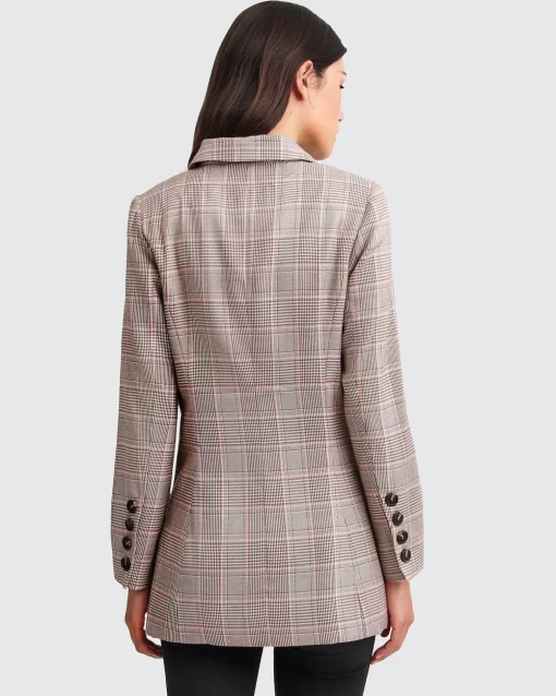 Belle & Bloom Too Cool For Work Plaid Blazer - Brown Sale