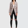 Belle & Bloom Too Cool For Work Plaid Blazer - Brown Sale