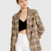 Belle & Bloom Too Cool For Work Plaid Blazer - Camel Best