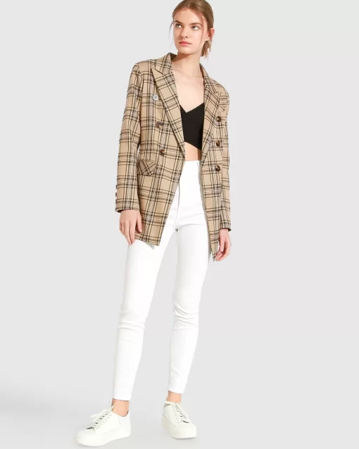 Belle & Bloom Too Cool For Work Plaid Blazer - Camel Best