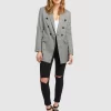 Belle & Bloom Too Cool For Work Plaid Blazer - Charcoal Online