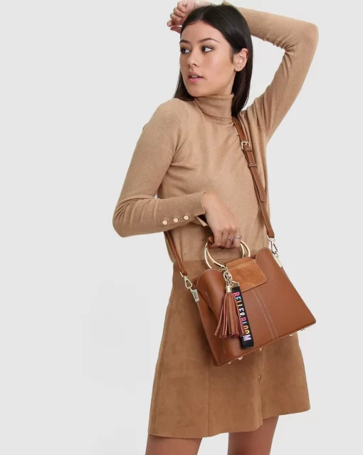 Belle & Bloom Twilight Leather Cross-Body Bag - Brown Online