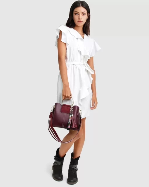 Belle & Bloom Twilight Leather Cross-Body Bag - Merlot Outlet