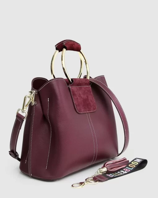 Belle & Bloom Twilight Leather Cross-Body Bag - Merlot Outlet