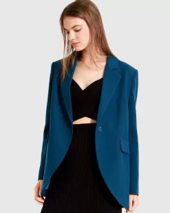 Belle & Bloom Unchained Heart Blazer - Dark Teal New