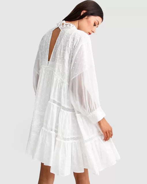 Belle & Bloom Unforgettable Oversized Lace Mini Dress - White Shop