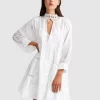 Belle & Bloom Unforgettable Oversized Lace Mini Dress - White Shop