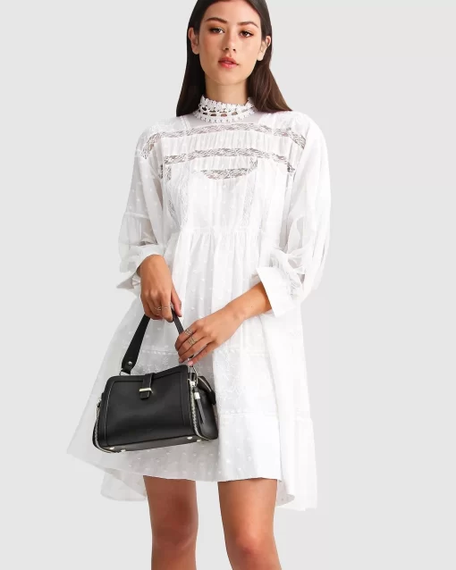 Belle & Bloom Unforgettable Oversized Lace Mini Dress - White Shop