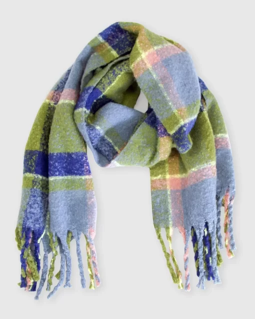 Belle & Bloom Upstate Brushed Plaid Scarf - Olive Clearance