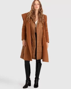 Belle & Bloom Walk Me Home Convertible Coat - Camel Discount