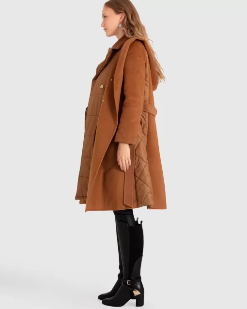 Belle & Bloom Walk Me Home Convertible Coat - Camel Discount