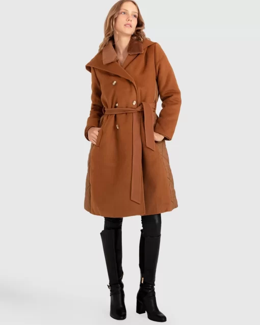 Belle & Bloom Walk Me Home Convertible Coat - Camel Discount