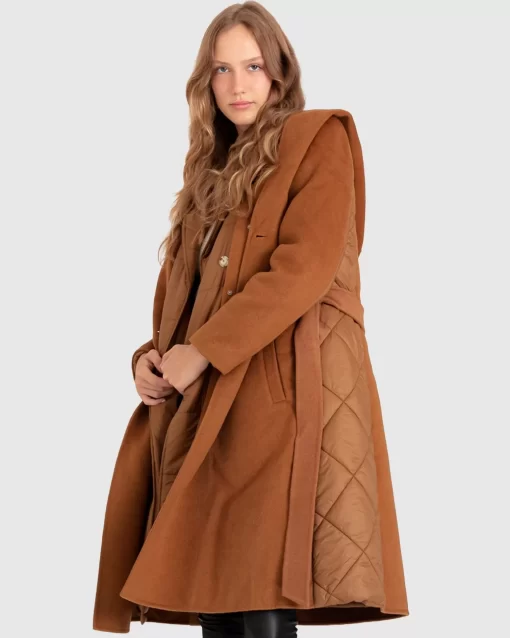 Belle & Bloom Walk Me Home Convertible Coat - Camel Discount