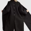 Belle & Bloom Wide Awake Split Hem Overcoat - Black Hot