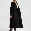 Belle & Bloom Wide Awake Split Hem Overcoat - Black Hot