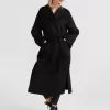 Belle & Bloom Wide Awake Split Hem Overcoat - Black Hot