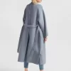 Belle & Bloom Wide Awake Split Hem Overcoat - Denim Blue Hot